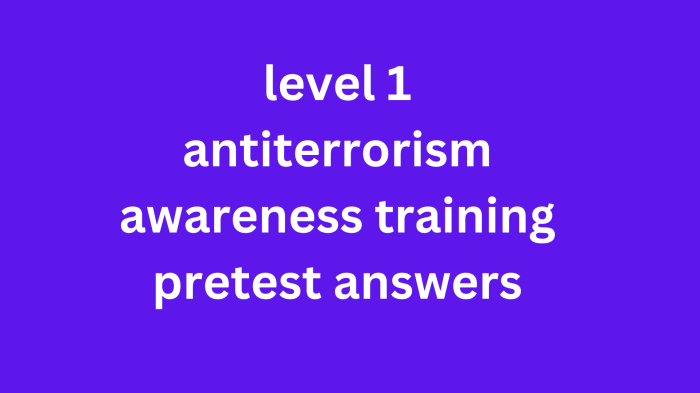 Level i antiterrorism awareness training pretest answers